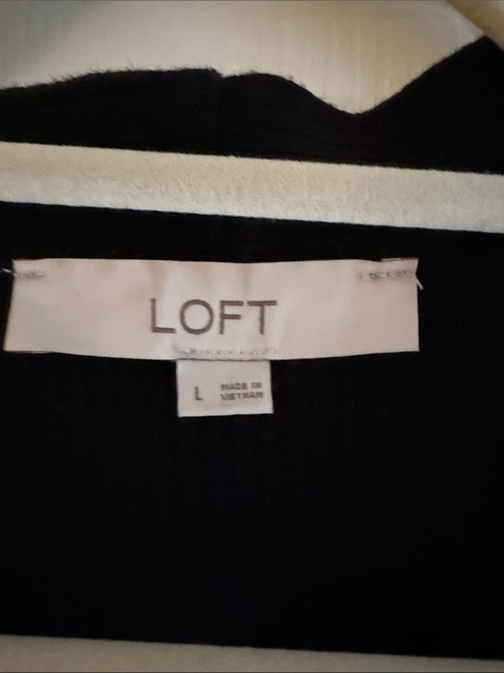 LOFT Long Black Ribbed Button-Front Cardigan - Picture 4 of 5